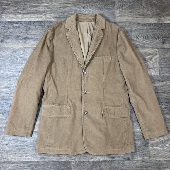 J.Crew Blazer Mens Medium Brown Corduroy Sport Coat 3 Button Notch Lapel - Picture 1 of 15